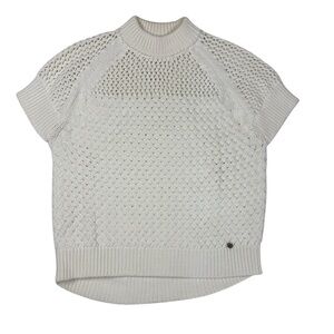 Ted Baker Stena Basket Stitch Cotton Blend Sweater In White